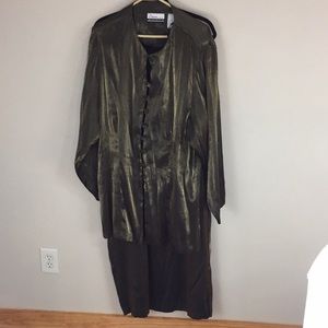 Vintage Diana Marco Metallic Maxi Skirt and Top Set Size 22 Made USA